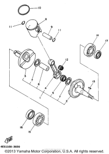 YZ80G1 Коленвал,поршни