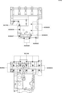 ZX400 Болты крепления картера