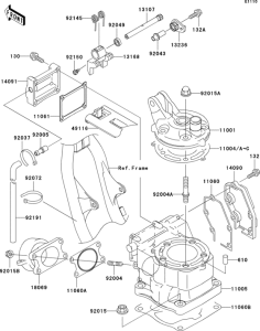 KX125 Цилиндр и головка цилиндров