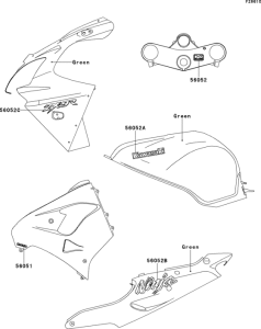 ZX900 Decals(green)(zx900-e2)