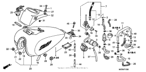 VT750DCA A Fuel tank + fuel pump