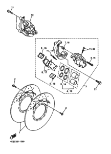 XJ600S Передний суппорт