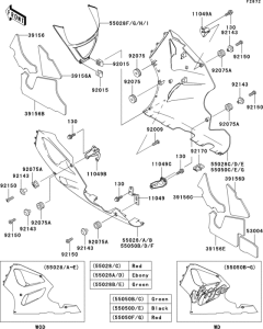 ZX750 Cowling lowers(1 / 2)(zx750-p1-p3)