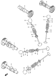 DL1000 Распред вал / клапана