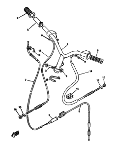 YA50R Steering handle, cable