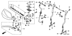 XL650V Fr. brake master cylinder
