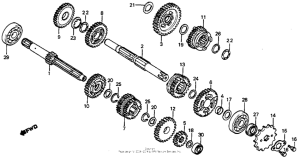CR80R Трансмиссия