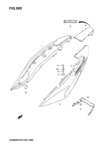GS500 Обтекатель задний