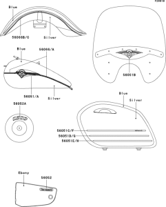 VN1500 Decals(blue / silver)