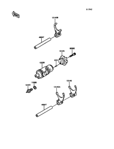 KL600 Валы и вилки переключения передач