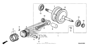 CRF50F Коленчатый вал и поршни