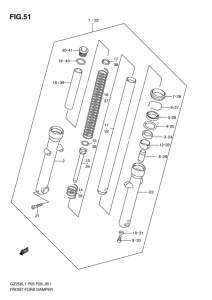 GZ250 Демпфер передней вилки