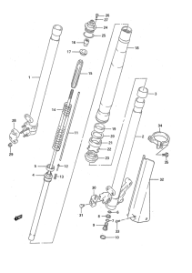 RM125 Передняя вилка
