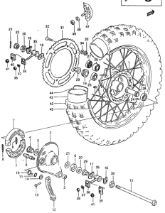 RM465 Rear wheel complete assy