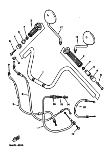 XV250 Рулевой рычаг и кабель