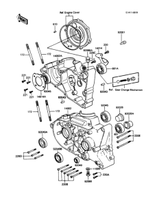 KE100 Картер двигателя