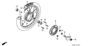 CRM50R Rear wheel complete assy