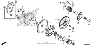 NCH50 Drive face + kick starter spindle