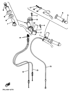 TZ250 Steering handle. cable