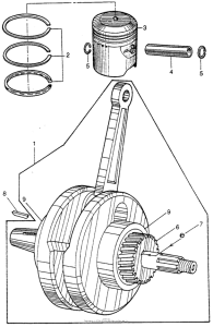 CT200 Коленчатый вал и поршни