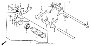 CB750SC Вилка переключения передач