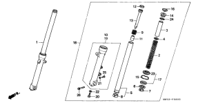 CB250 Вилка передней оси