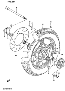 GS1100 Rear wheel complete assy