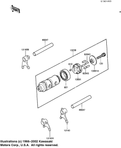 KD80 Gear change drum & forks