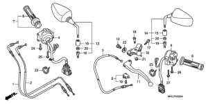 CB600F (ABS) Handle lever / switch /  cable
