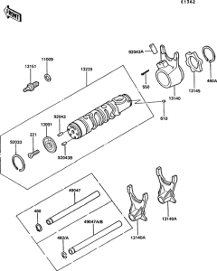 Z550 Валы и вилки переключения передач