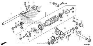 GL1800 (ABS) Shift drum + shift fork