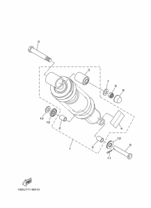 TW200E Задняя подвеска