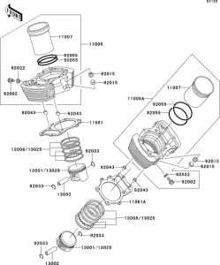 VN1500 Цилиндр и поршни
