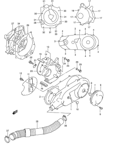 AN125 Crankcase cover ass`y  (v