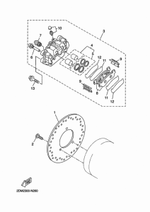 YP125RA (ABS) Задний суппорт
