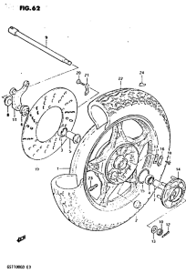 GS1100 Rear wheel complete assy