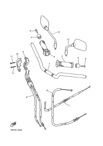 XJ600N Steering handle. cable
