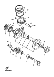 WR400F Коленчатый вал и Поршень