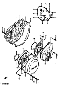 GS500 Crankcase cover ass`y  (v