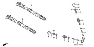CBF600 (Naked, ABS) Распред вал / клапана