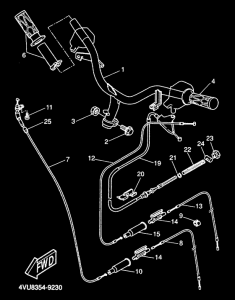 CW50 Steering handle. cable
