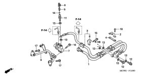 VFR800 Задние тормозные трубки