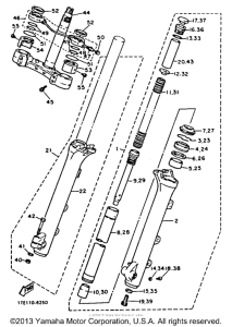 XV1100D Передняя вилка