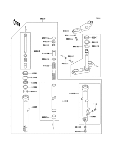 EX250 Вилка передней оси