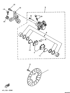 TZR125 Задний суппорт