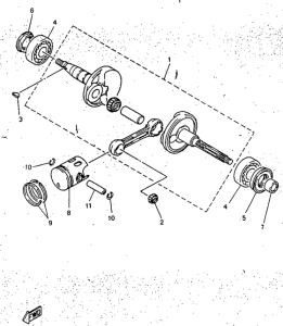 YN50R Коленвал и поршень