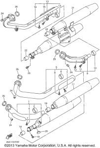 XVZ1300ANC Выхлопная система