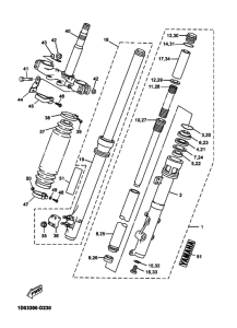 DT125RE Вилка передней оси
