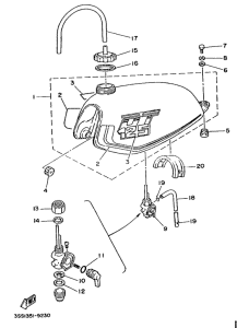 DT125MX Топливный бак