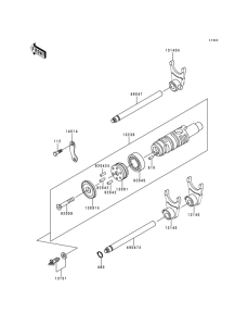 KZ1000 Валы и вилки переключения передач
